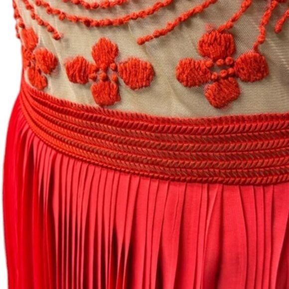 Anthropologie Rina Dhaki Rubied Dusk Dress Formal Boho Embroidered Size 4 - Picture 7 of 10